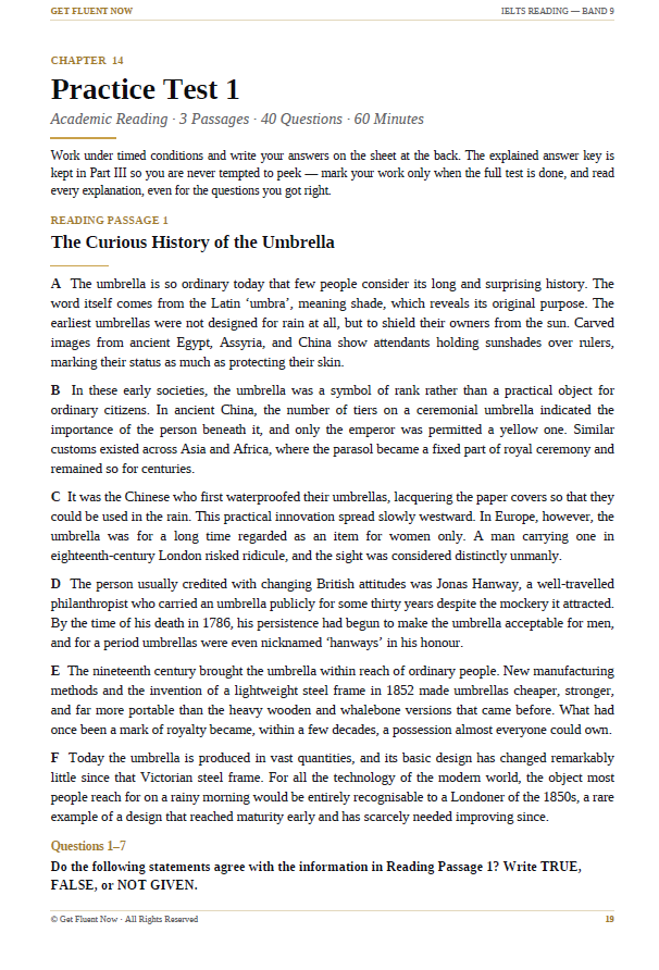 IELTS Reading Band 9 Masterclass sample interior page