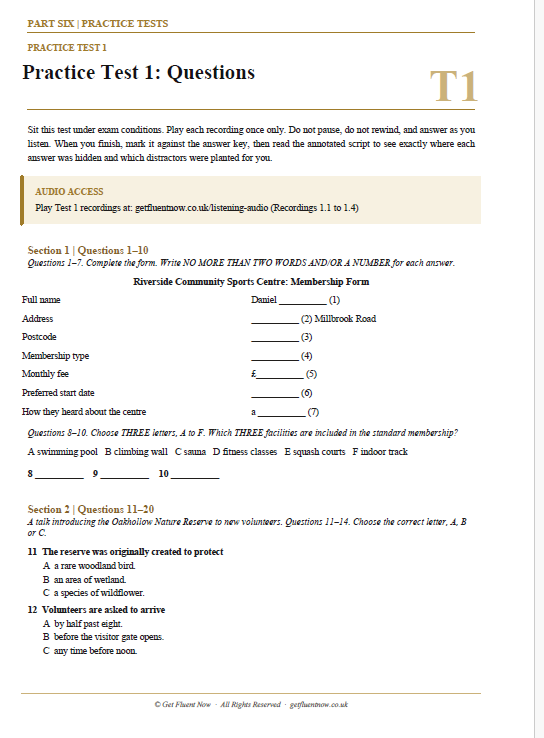 IELTS Listening Band 9 Masterclass sample interior page 2