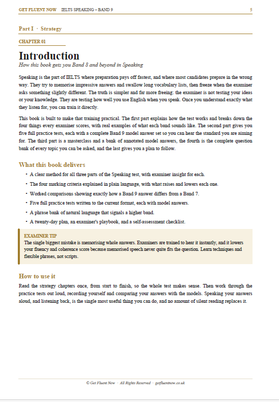 IELTS Speaking Band 9 Masterclass sample interior page 1