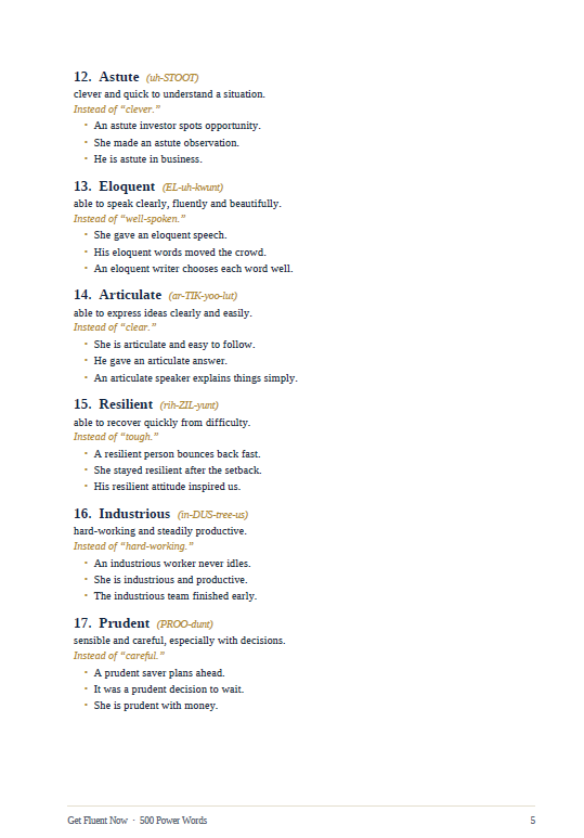 500 Essential Vocabulary Words